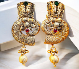 Gold-Plated-Leaf-Drop-Earrings